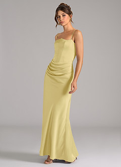 Azazie Debby Bridesmaid Dresses Lemon Sorbet Mermaid Strapless Stretch Satin Convertible Dress image6