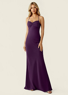 Valerianaire Grape Beading Satin Prom Dress image4