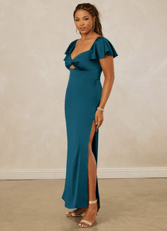 Christian Siriano Bridal for Azazie 1005 Bridesmaid Dresses Ink Blue Sheath Sweetheart Neckline Stretch Satin Dress image11