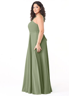 Azazie Dixie Bridesmaid Dresses Pistachio A-Line Halter Pleated Chiffon Dress image8