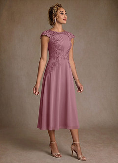 Azazie Crista Klänningar till brudens mor Klä A-Line i Chiffong Spets Vintage Mauve image3