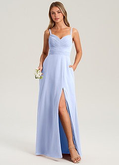 Azazie Terese Abiti da Damigella Abito A-Line in Chiffon Plissettato Ghiaccio image1