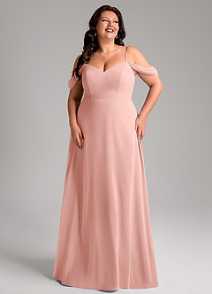 Azazie Marley Bridesmaid Dresses Rosette A-Line Off the Shoulder Chiffon Convertible Dress image13