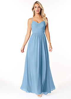 Azazie Lisbon Bridesmaid Dresses Steel Blue A-Line Sweetheart Neckline Chiffon Dress image5