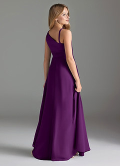 Azazie Dallas Junior Grape A-Line Pleated Chiffon Dress image5