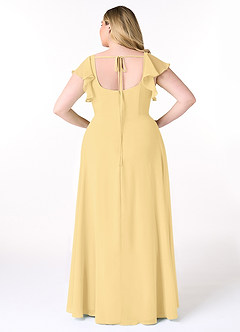 Azazie Bondi Bridesmaid Dresses Butter A-Line Ruffled Chiffon Dress image8