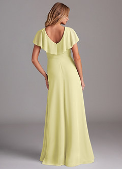 Azazie Lainey Brautjungfernkleider A-Linie mit Taschen Chiffon Kleid Zitronensorbet image7