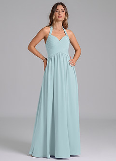Azazie Darlyn Bridesmaid Dresses Mist A-Line Pleated Chiffon Dress image4