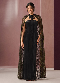 Dolce Black Gold Cape Gown image2