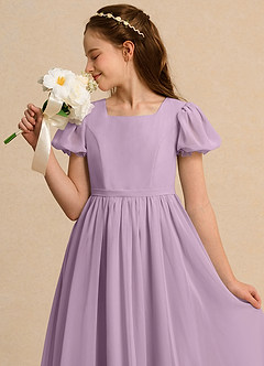 Azazie Joss Flower Girl Dresses Wisteria A-Line with Sleeves Chiffon Dress image13