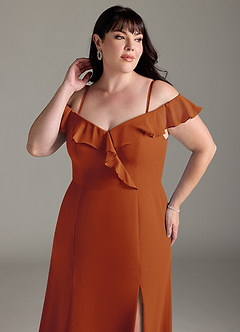 Azazie Sophie Bridesmaid Dresses Paprika A-Line Off the Shoulder Chiffon Convertible Dress image12