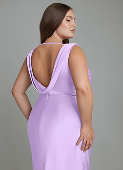 Azazie Kieryn Robes de demoiselle d'honneur Robe Sirène en Satin extensible Plissé Lilas image12