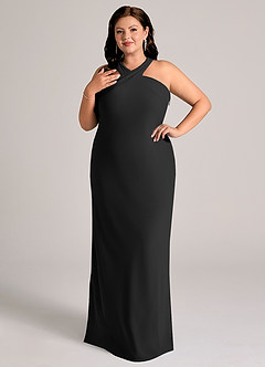 Azazie Doretta Bridesmaid Dresses Black Mermaid Pleated Chiffon Dress image9