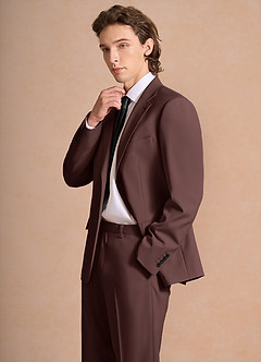 front James Espresso Structured Stretch Suit Jacket