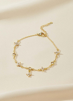 front Four-leaf Flower Zircon Bracelet
