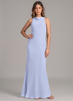 Azazie Allettie 신부 들러리 드레스 인어 쉬폰 바닥 길이 드레스 image1