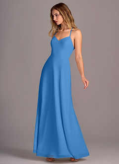 Azazie Mei Bridesmaid Dresses Blue Jay A-Line Chiffon Dress image4