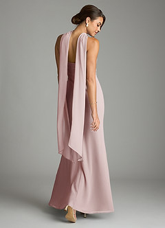 Azazie Saylor Brudtärnklänningar Klä av Sjöjungfru i Chiffong Axelbandslös Rodnande Rosa image9