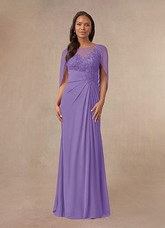 Azazie Hera Mother of the Bride Dresses Tahiti A-Line Lace Capelet Chiffon Dress image1