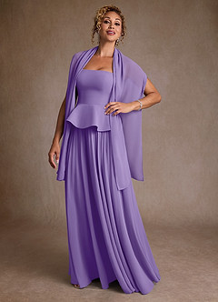 Azazie Josabeth Klänningar till brudens mor Klänning A-Line i Chiffong Plisserad Tahiti image2