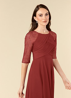 Azazie Gracelyn Mother of the Bride Dresses Rust A-Line Lace Dress image5