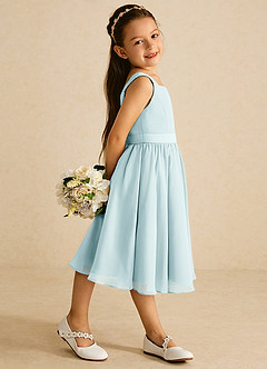 Azazie Ari Flower Girl Dresses Mist A-Line Sleeveless Chiffon Dress image3