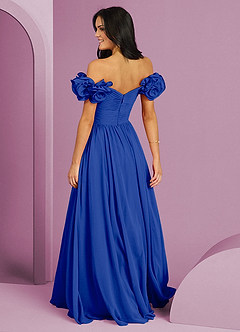 Barbie ♥ Azazie Jurken voor bruidsmeisjes Converteerbaar Jurk van Chiffon met A-Lijn Off the Shoulder Koningsblauw image14