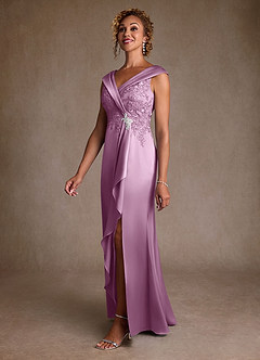 Azazie Santa Monica Moeder van de bruid jurken A-Lijn Jurk van Kant Blauweregen image4