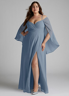 Azazie Cienna Bridesmaid Dresses Twilight A-Line Off the Shoulder Chiffon Dress image7