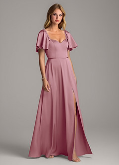 Azazie Chloe Final Sale Vintage Mauve A-Line Sweetheart Neckline Stretch Satin Dress image5