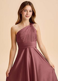 Azazie Charlize Junior Klä av A-Line i Stretch Satin Plisserad image6