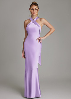 Azazie Reign Bridesmaid Dresses Lilac Mermaid Pleated Stretch Satin Dress image1