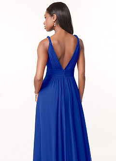Azazie Maren Bridesmaid Dresses Royal Blue A-Line Pleated Chiffon Dress image5