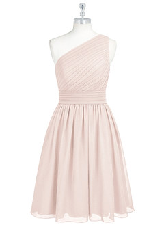 Azazie Katrina Bridesmaid Dresses Rose Petal A-Line One Shoulder Chiffon Dress image6