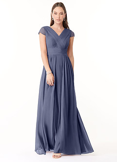 Azazie Organa Bridesmaid Dresses Stormy A-Line Pleated Chiffon Dress image1