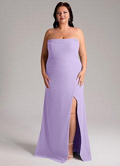 Azazie Leonis Bridesmaid Dresses Lilac Sheath Strapless Chiffon Convertible Dress image11