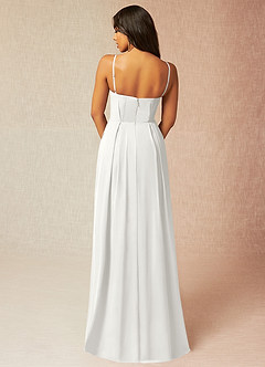 Azazie Kyedae Bridesmaid Dresses White A-Line V-Neck Pleated Chiffon Dress image2
