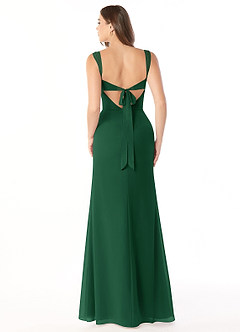 Azazie Audre Bridesmaid Dresses Dark Green Mermaid Pleated Chiffon Dress image2