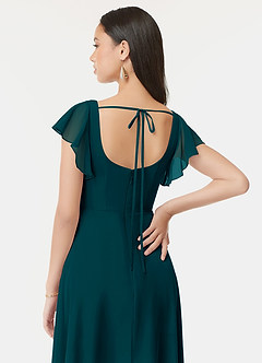 Azazie Bondi Bridesmaid Dresses Pine A-Line Ruffled Chiffon Dress image3
