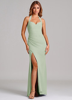 Azazie Emeria Suknie dla druhen Syrena Dekolt w kształcie serca Szyfon Do ziemi Sukienka image3