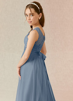 Azazie Georgette Junior A-Linie Spitze Tüll Kleid Zwielichtviolett image6