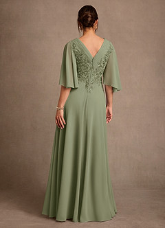 Azazie Tilda Abiti per la Madre della Sposa Abito A-Line in Chiffon Pizzo Pistacchio image2