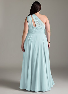 Azazie Charlize Bridesmaid Dresses Mist A-Line One Shoulder Chiffon Dress image8