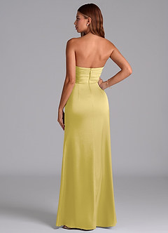 Azazie Claudelle Robes de demoiselle d'honneur Robe Sirène en Satin extensible Bustier Canari image7