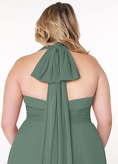 Azazie Fifi Bridesmaid Dresses Eucalyptus A-Line Strapless Chiffon Convertible Dress image14