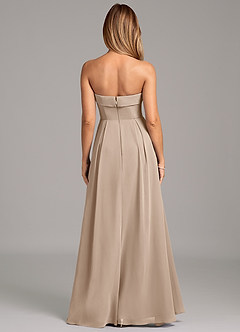 Azazie Lucienne Bridesmaid Dresses Taupe A-Line Strapless Chiffon Convertible Dress image5