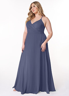 Azazie Davis Bridesmaid Dresses Stormy A-Line V-Neck Chiffon Dress image9