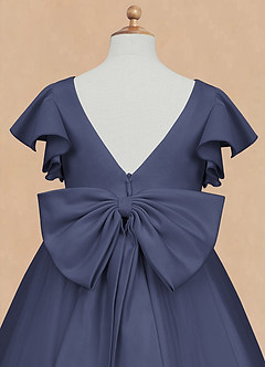 Azazie Kaeya Flower Girl Dresses Stormy A-Line Bow Tulle Dress image8