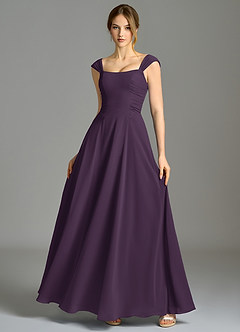 Azazie Oasis Bridesmaid Dresses Plum A-Line with Pockets Chiffon Dress image7