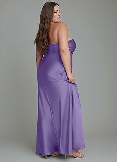 Azazie Saylor Vestidos de damas de honor Vestido Tahití de Satén Elástico de Corte Sirena con Palabra de honor image12